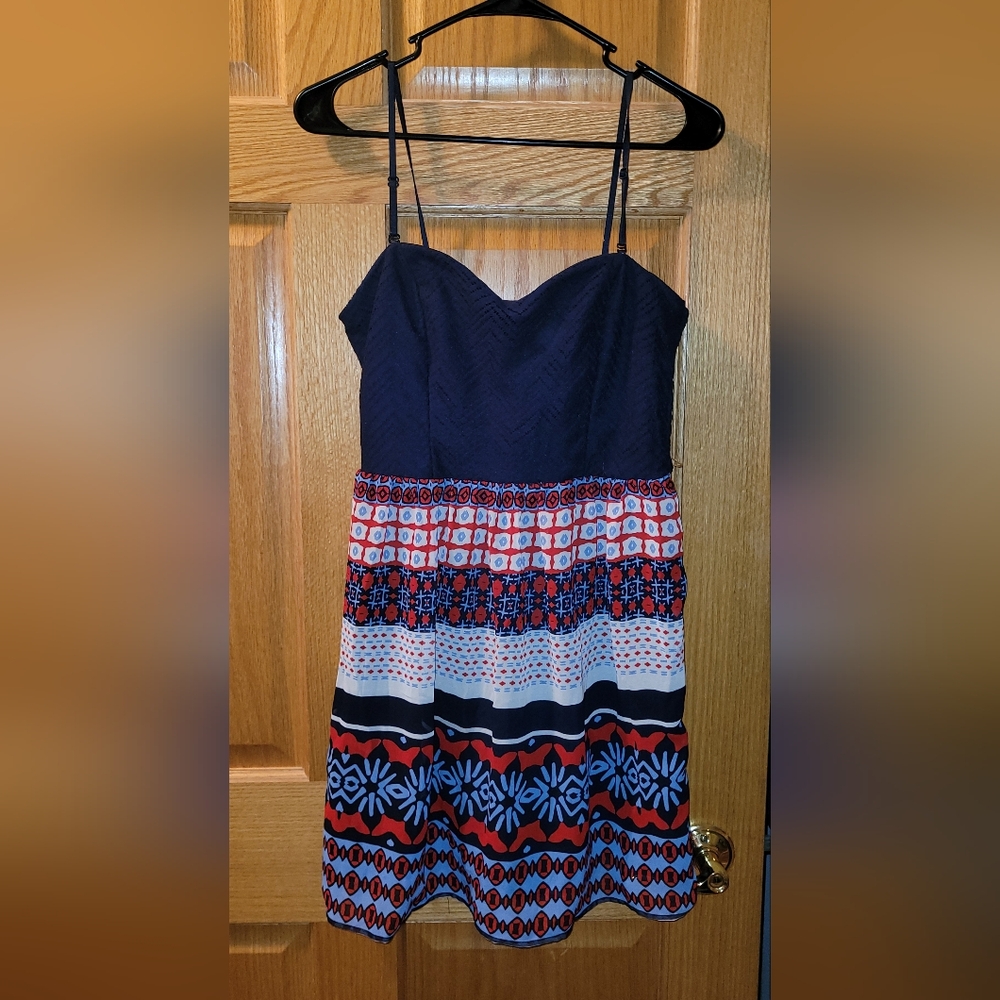 NWOT City Triangles Adjustable Straps Navy and Red Dress WOMENS LARGE